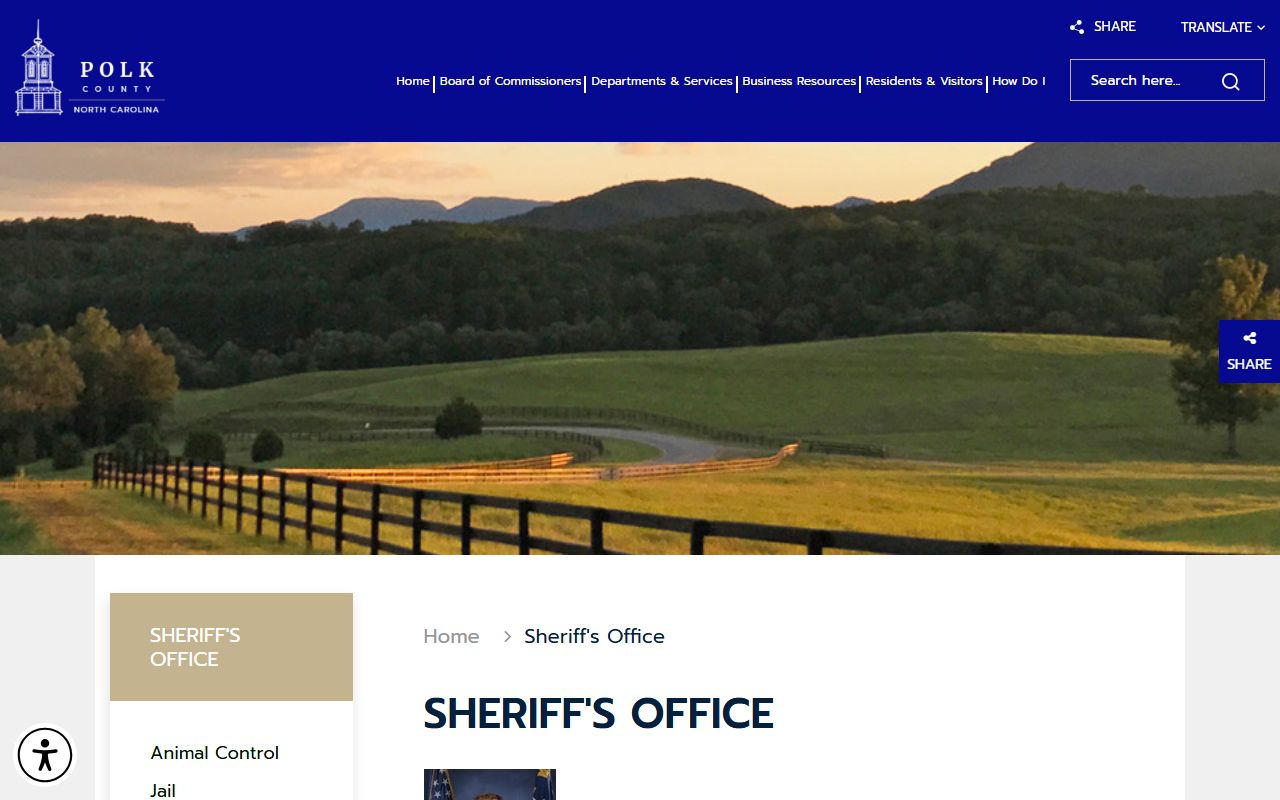 Polk County Detention Center sheriff office contact page